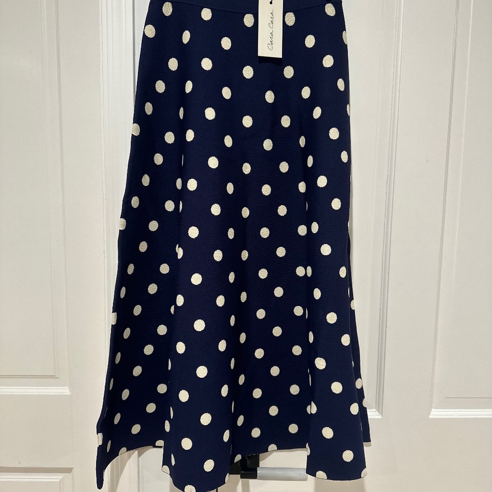 Cara Cara Sandrine Skirt - Navy Dots, Size XS, New with Tags